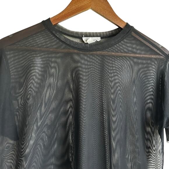 Silence  + Noise Women Top XS Black Sheer Mesh Y2K Retro Rave Grunge Clubwear‎ - Picture 8 of 8